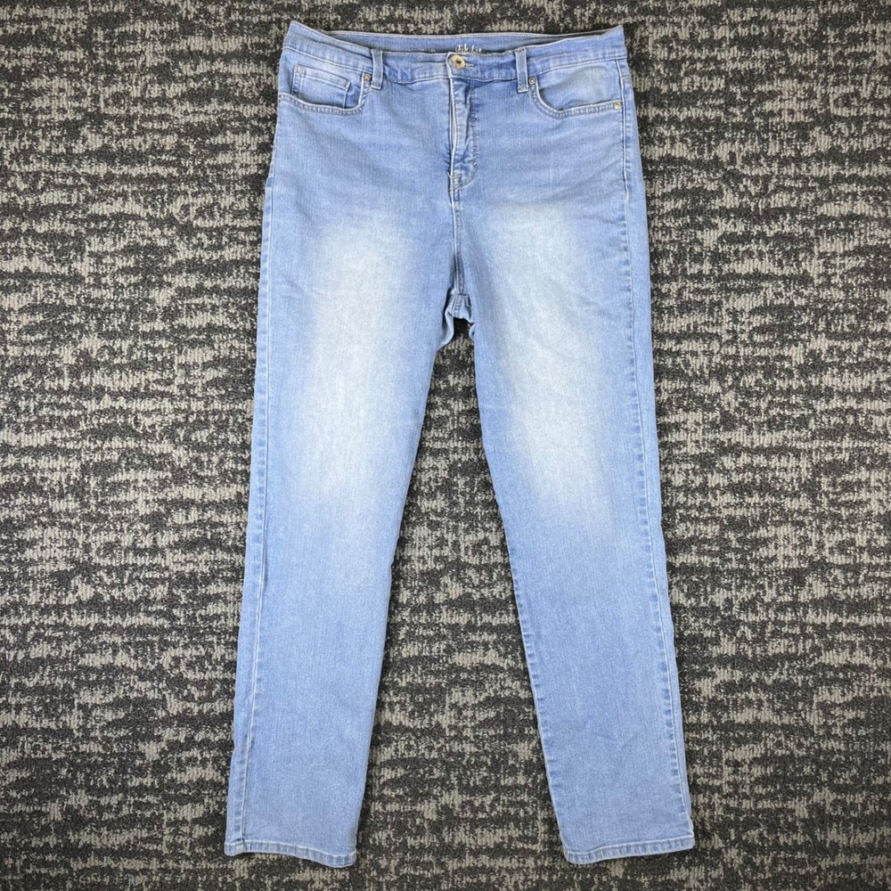 Style & Co Straight Leg Jeans Womens 14 Light Blue Stretch Casual Denim Pants
